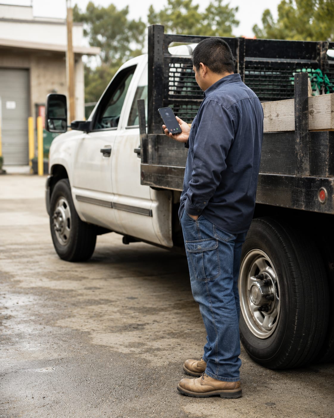 Local service business owner on phone